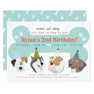 Dog Birthday Invitations Zazzle