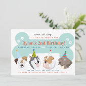 Dog Puppy Birthday Party Paw-ty Invitation (Standing Front)