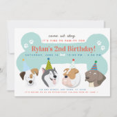 Dog Puppy Birthday Party Paw-ty Invitation (Front)
