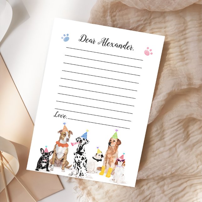 Dog Puppy Birthday Time Capsule Note Message Card (Creator Uploaded)
