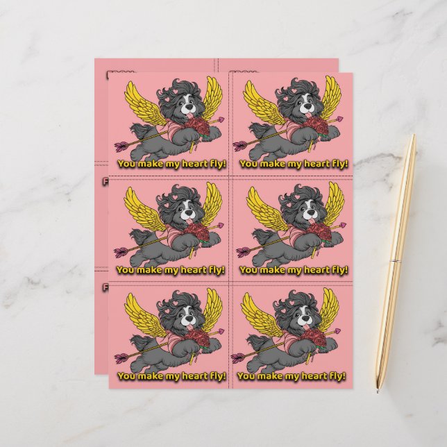 Dog Puppy Classroom Valentine Sheets (Front/Back In Situ)