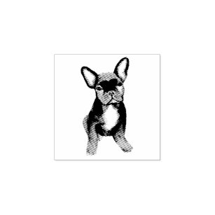 Dog Puppy Cutest Black French Bulldog Rubber Stamp