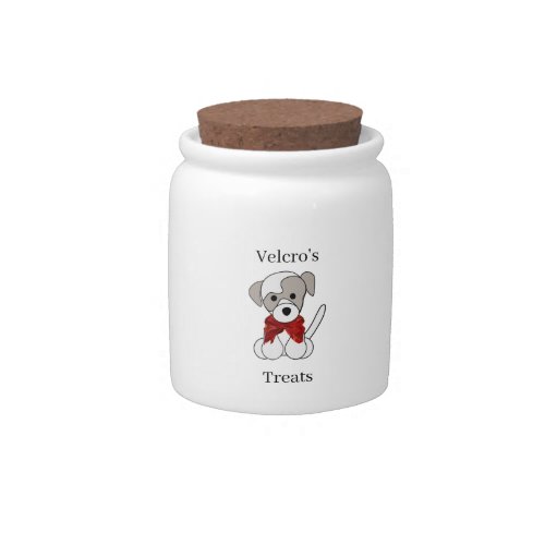 Dog Puppy Drawing or Upload Treat  Candy Jar