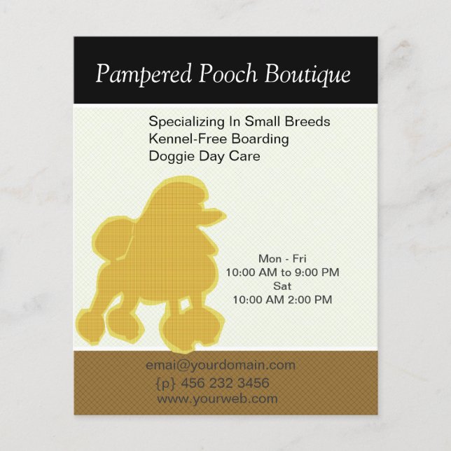 Dog Puppy Grooming Salon Customized Pet Care Flyer (Front)