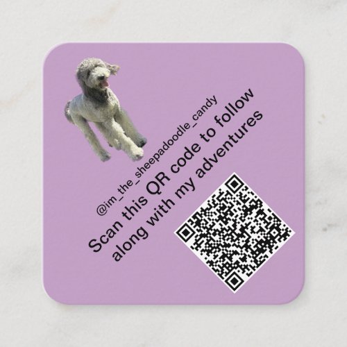Dog  Puppy Instagram Tik Tok QR Code Cards