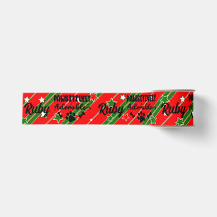 Dog Puppy Paw Adorable Add Name Christmas Ribbon