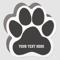 Dog Puppy Paw Print Personalised Car Magnet