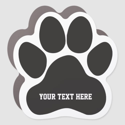 Dog Puppy Paw Print Personalised Car Magnet