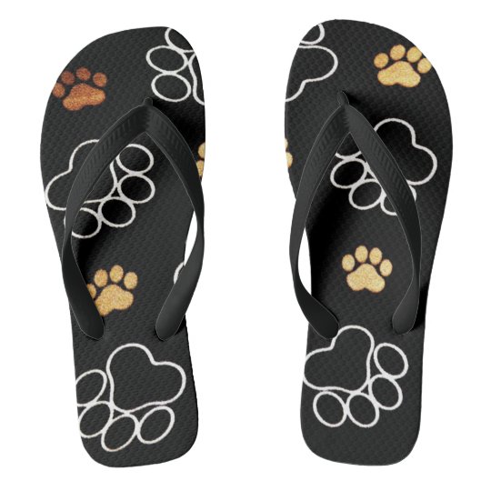 flip flops with dog paws