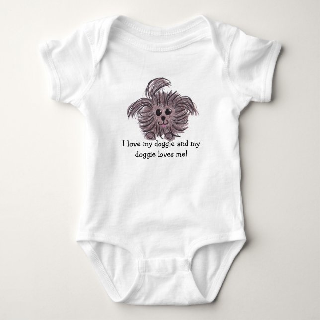 Dog Puppy Pet Love Infant Baby Child Kid Adopt One Baby Bodysuit (Front)