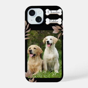 Dog puppy phone photo and name two dogs iPhone 15 case