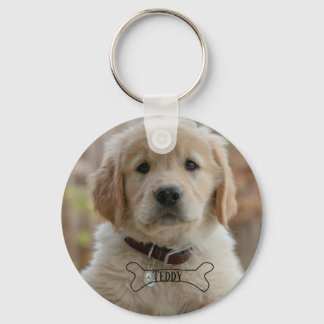 DOG PUPPY PHOTO NAME BONE BEST DOG MOM DAD TRENDY KEYCHAIN
