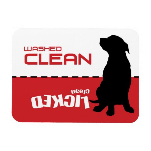 Dog Puppy Pitbull Dishwasher Magnet _ Licked Clean