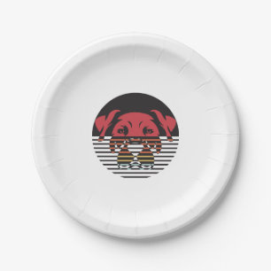 Dog Puppy Shirt I Love Dogs Paw Print Heart Cute Paper Plates