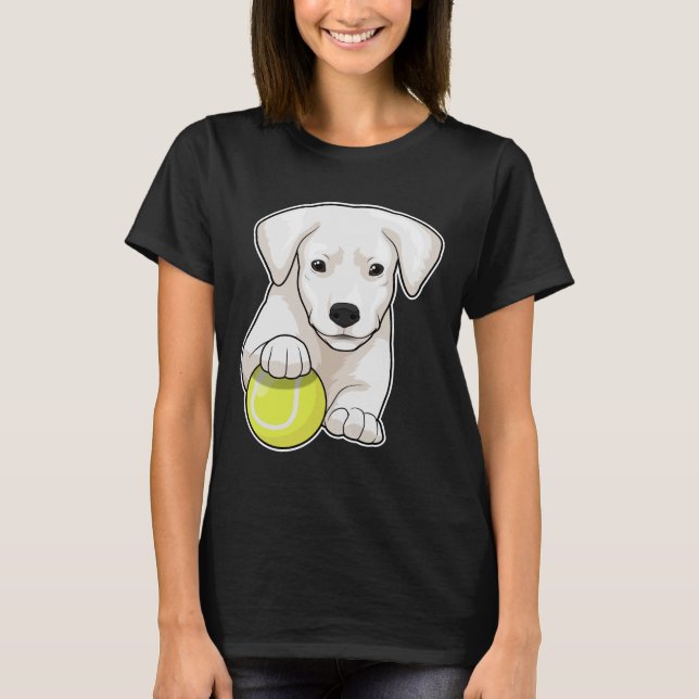 Dog puppy Tennis Tennis ball T-Shirt (Front)