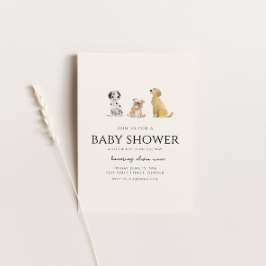Dog Puppy Theme Baby Shower Invitation