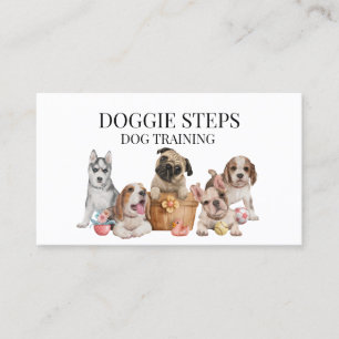 Dog Puppy Training Watercolor Pet Services Walker Business Card