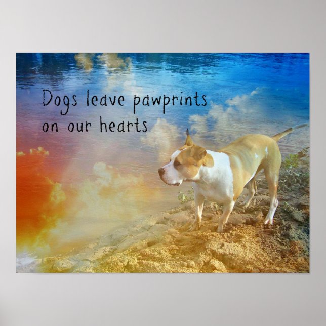 Dog Quote Poster - Dogs Leave Pawprints (Front)