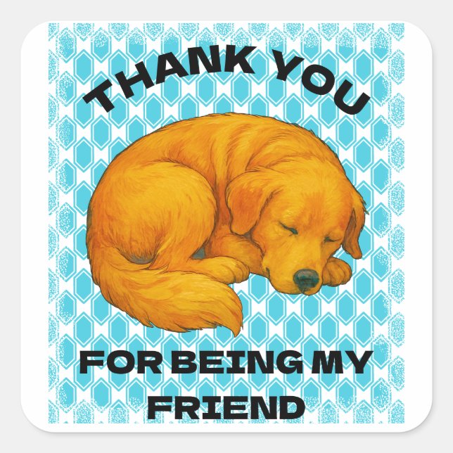 dog quote square sticker (Front)