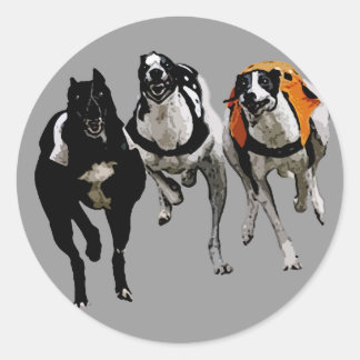 DOG RACE GREYHOUND CLASSIC ROUND STICKER