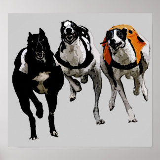 DOG RACE GREYHOUND POSTER