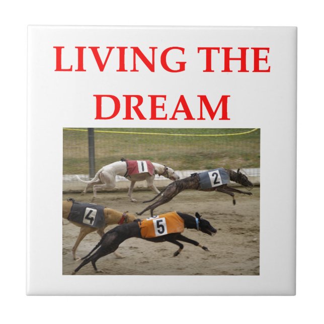 dog racing ceramic tile (Front)