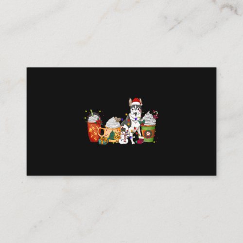 Dog Rat Terrier Coffee Christmas With Santa Hat Business Card