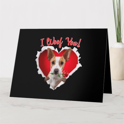 Dog Rat Terrier I Woof You Rat Terrier Dog Lover V Card