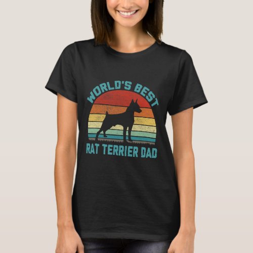 Dog Rat Terrier Vintage Worlds Best Best Rat Terri T_Shirt