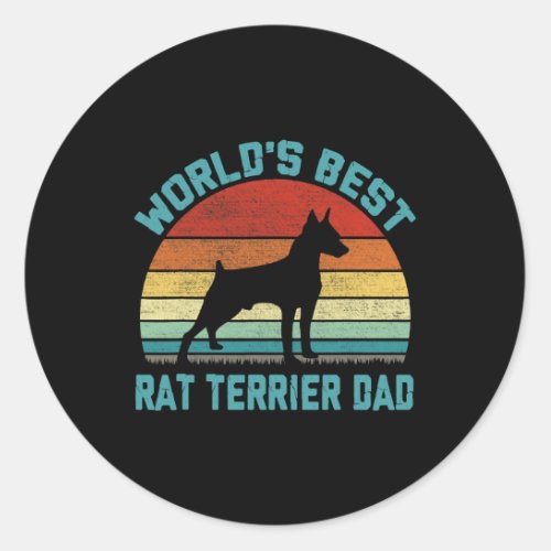 Dog Rat Terrier w Bunny Ears Classic Round Sticker