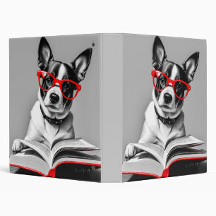 Dog Reading Book 3 Ring Binder