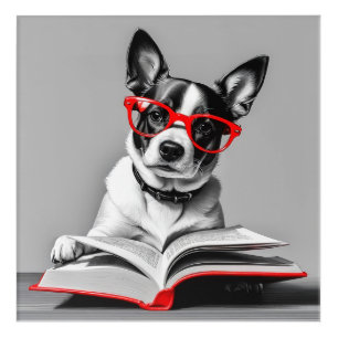 Dog Reading Book Acrylic Print