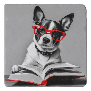 Dog Reading Book Trivet
