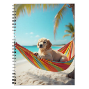 Dog Relaxing in Hammock Notebook
