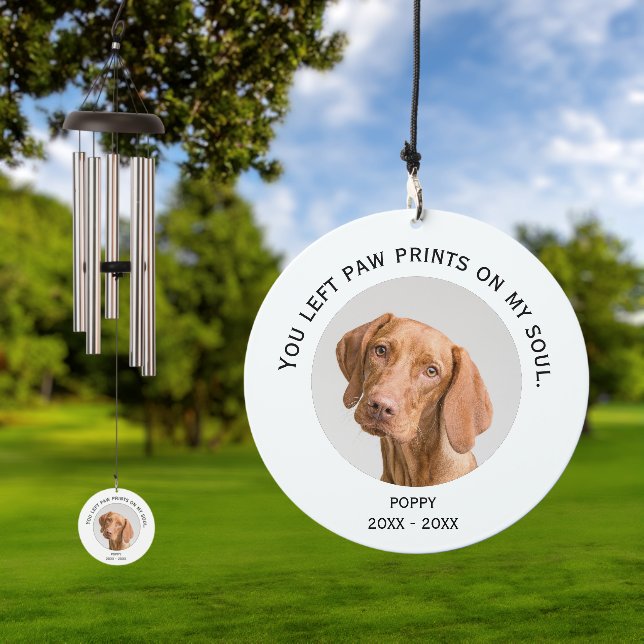 Dog Remembrance, Personalized Pet Loss Memorial Wind Chime (Outdoor)