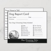 Dog Report Card for Dog Groomers (Front/Back)