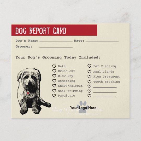 dog-report-card-for-dog-groomers-zazzle