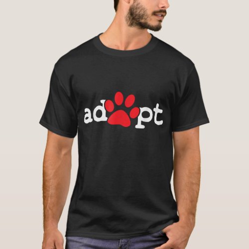 Dog Rescue Adopt Paw T_Shirt