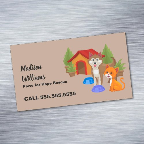 Dog Rescue Business Card Magnet