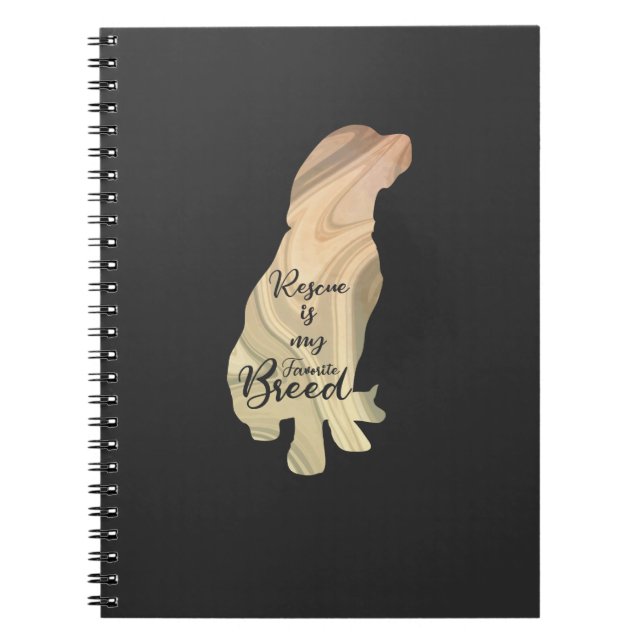 Dog Rescue Gift Animal Shelter Awareness Notebook (Front)