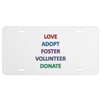 Dog Rescue License Plate by JustLoveRescues at Zazzle