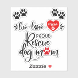 Dog Rescue Pack 2 Four Individual Sticker | Zazzle