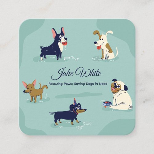 Dog Rescue Pet Sitting Square Business Card