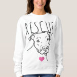 Dog Rescue Pitbull Cute Heart Adopt Pet Animal Dog Sweatshirt