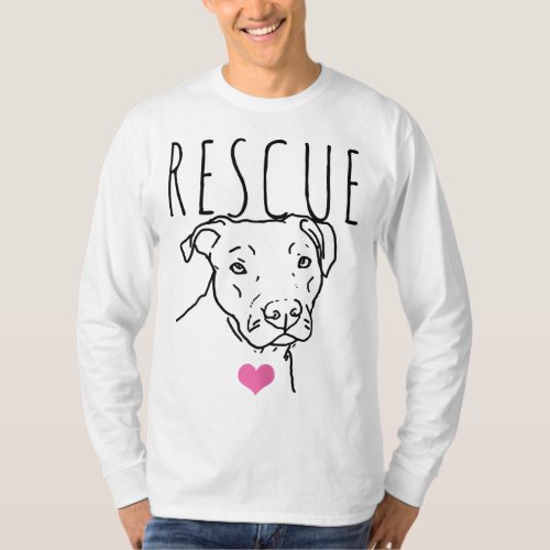 Dog Rescue Pitbull Cute Heart Adopt Pet Animal Dog T_Shirt
