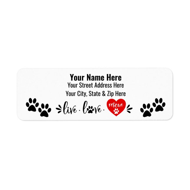 Dog Rescue Themed Label (Front)