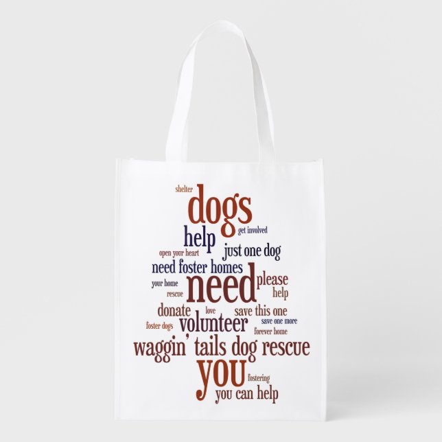 Dog Rescue Wordie Shopping Bag (Front)