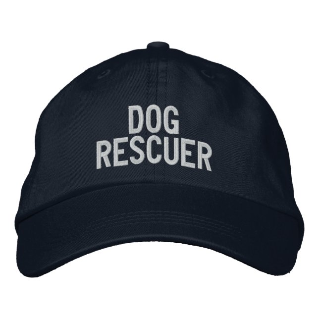 "Dog Rescuer" Embroidered Baseball Hat (Front)