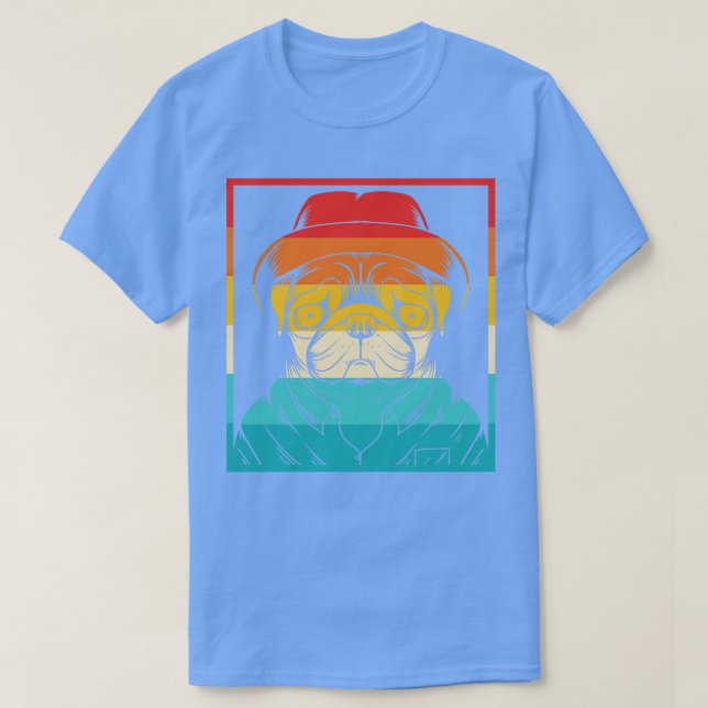 Dog Retro Pug 1 T-Shirt (Design Front)