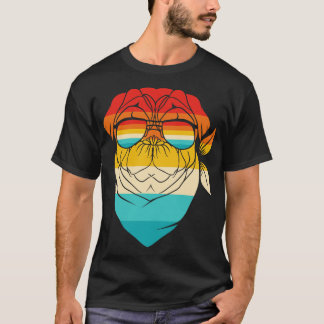 Dog Retro Pug Badass T-Shirt